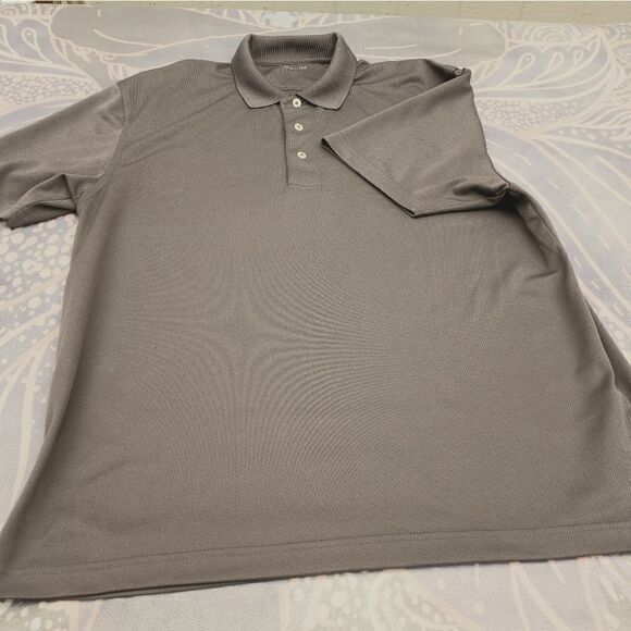Sport-Tek Other - Sport Tek Short Slv 3 Button Embossed Gray Golf Po
